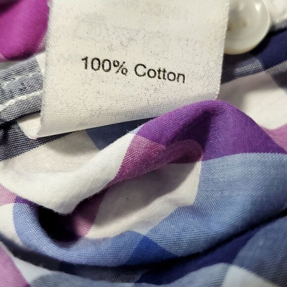 J.Crew Purple & Blue Checked Slim Fit Dress Shirt - Picture 4 of 4